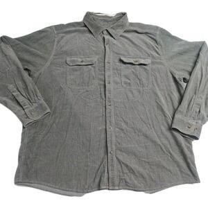 Guide Series Mens Grey Corduroy Shirt 3XL 4XL Big & Tall 100%Cotton Long Sleeve
